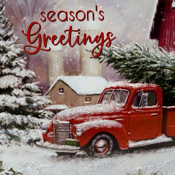 Holiday Truck with Tree Christmas Cards 12 Cards w/ Envelopes 5x7" - Picture 4 of 8